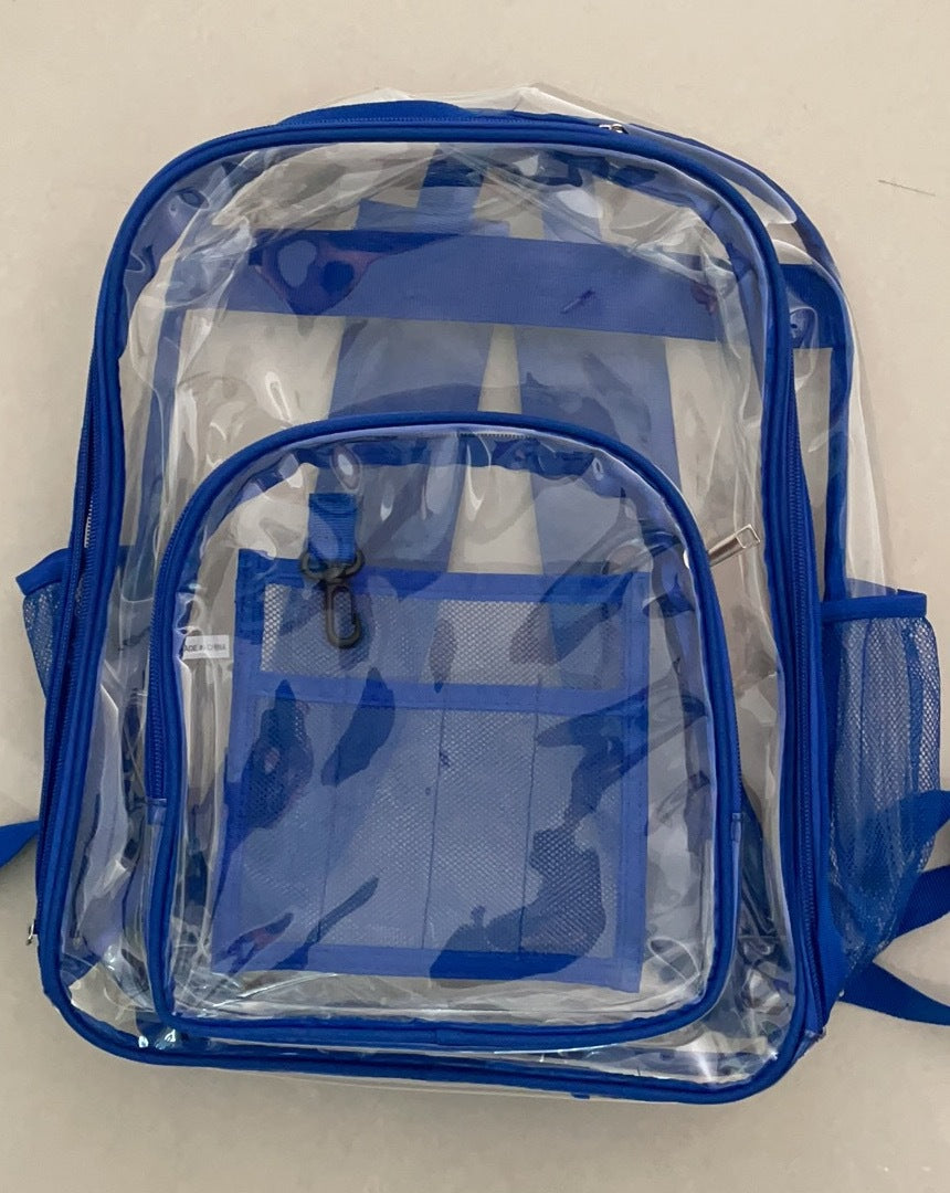 Waterproof PVC Transparent Backpack Large Capacity Student School Bag