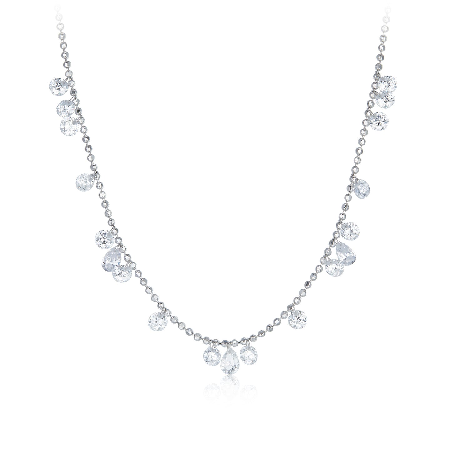 925 Silver Sparkling Galaxy Clavicle Chain 7A Zircon Gypsophila Necklace