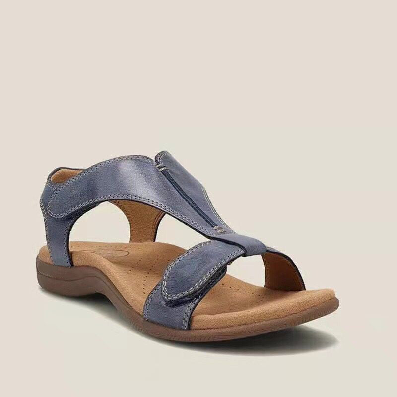 Women's Large Size Thick Sole Wedge Velcro Strap Sandal