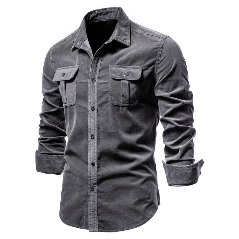 Men's Business Shirt Slim Fit Casual Shirt Long-sleeved Cotton Jacket