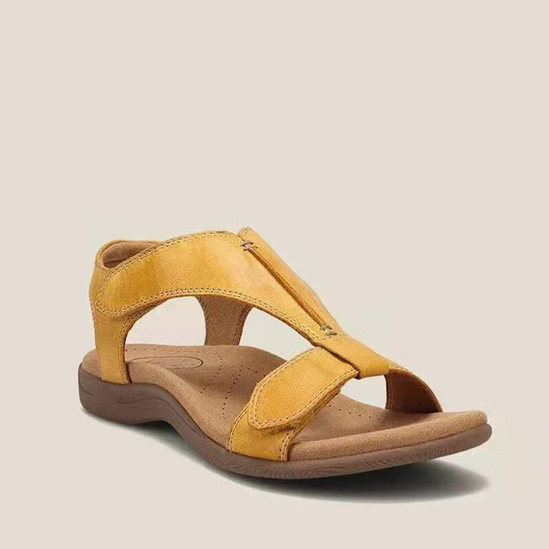 Women's Large Size Thick Sole Wedge Velcro Strap Sandal