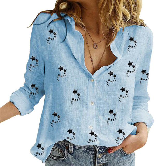 Women's Casual Blouses Lady's Long Sleeve Leisure Oversized Loose Shirts