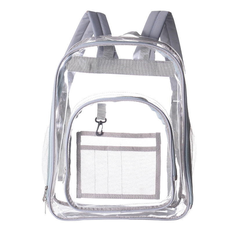 Waterproof PVC Transparent Backpack Large Capacity Student School Bag