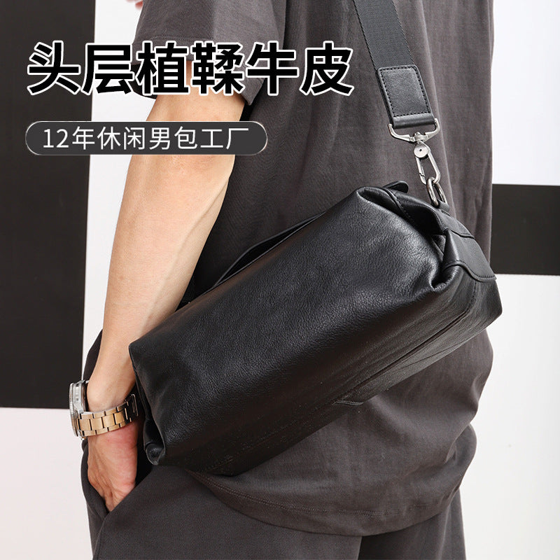 Genuine Leather Waterproof Crossbody Style Men's Casual Bag