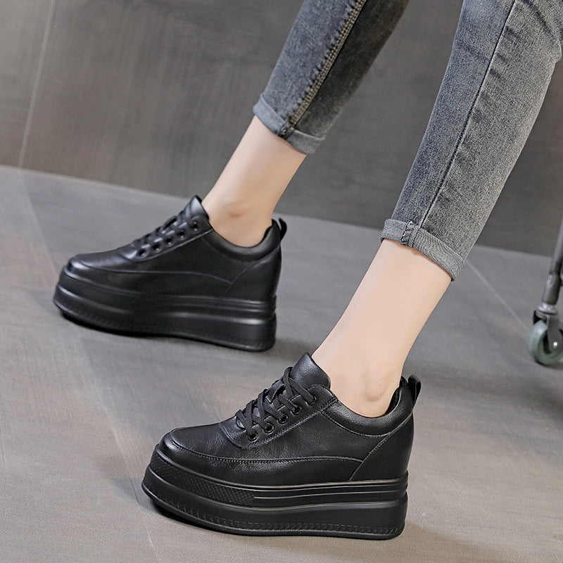 Thick Sole Inner Heightening Trendy Casual Sports Shoes for Women