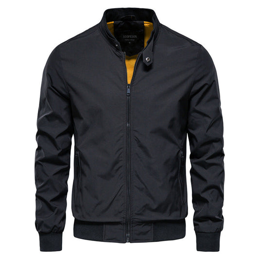 Men's Stand Collar Jacket. Slim Casual Top Coat Autumn Spring Fashion