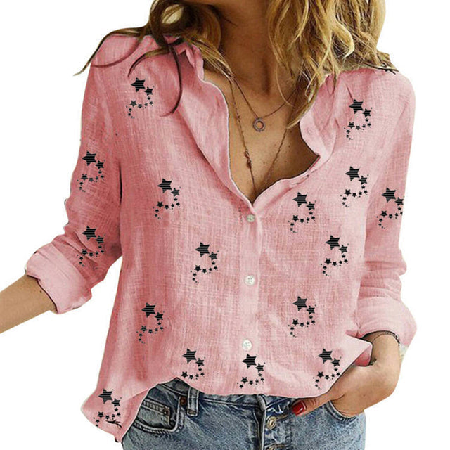 Women's Casual Blouses Lady's Long Sleeve Leisure Oversized Loose Shirts