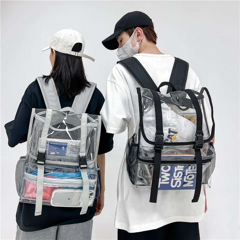 Transparent Backpack PVC Travel Flip Back Pack