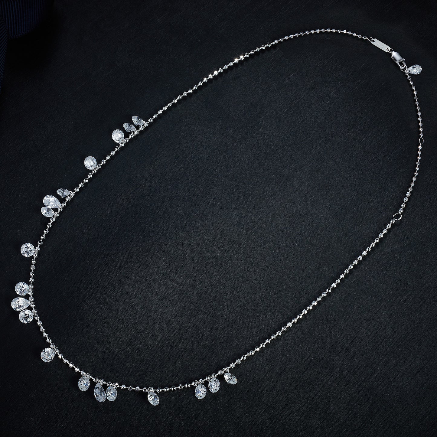 925 Silver Sparkling Galaxy Clavicle Chain 7A Zircon Gypsophila Necklace