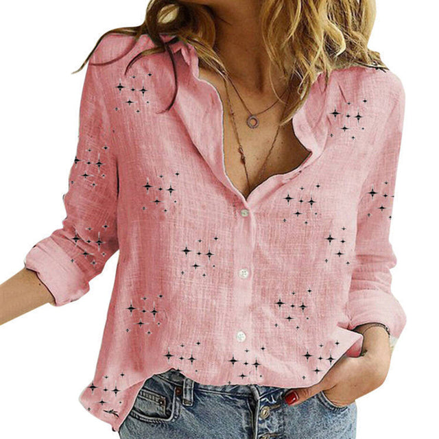 Women's Casual Blouses Lady's Long Sleeve Leisure Oversized Loose Shirts