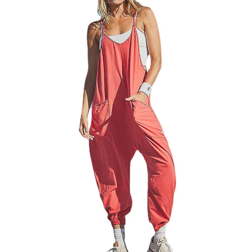 Women's Zipper Pocket Suspenders Jumpsuit Overalls