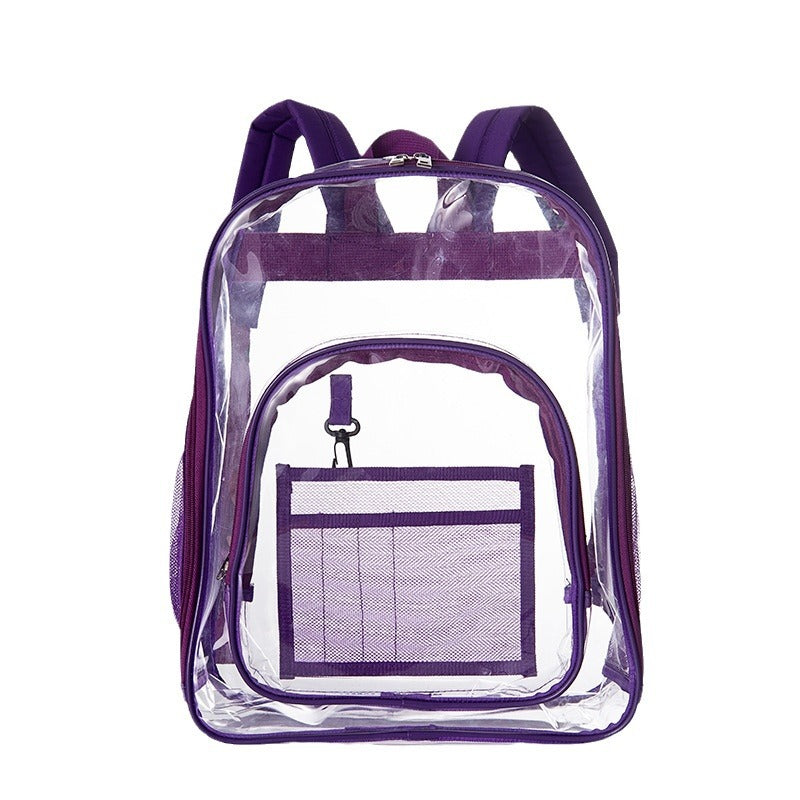 Waterproof PVC Transparent Backpack Large Capacity Student School Bag