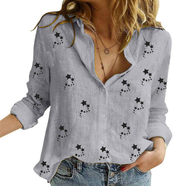 Women's Casual Blouses Lady's Long Sleeve Leisure Oversized Loose Shirts