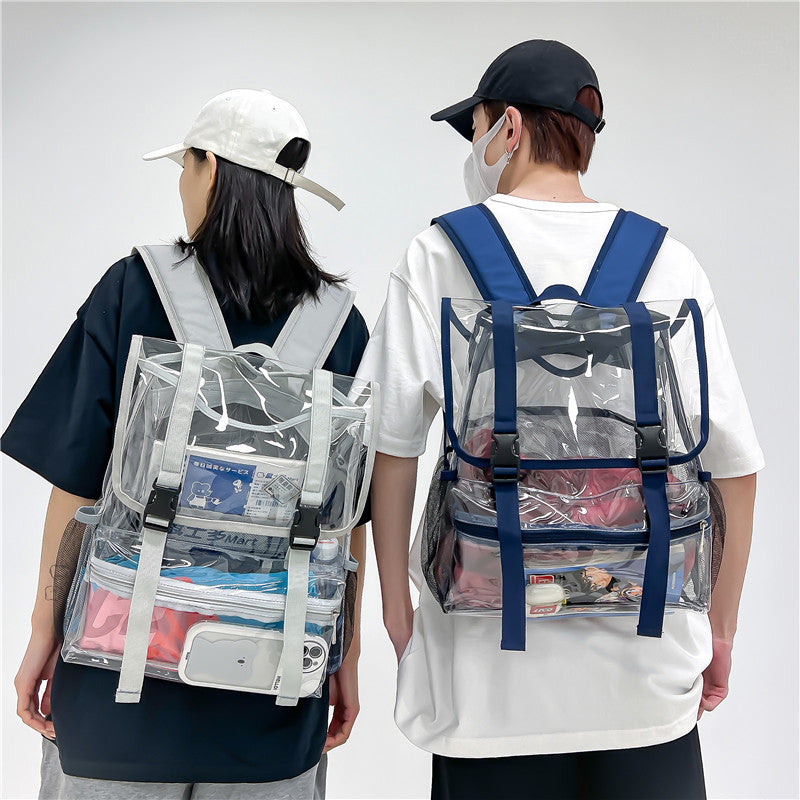 Transparent Backpack PVC Travel Flip Back Pack